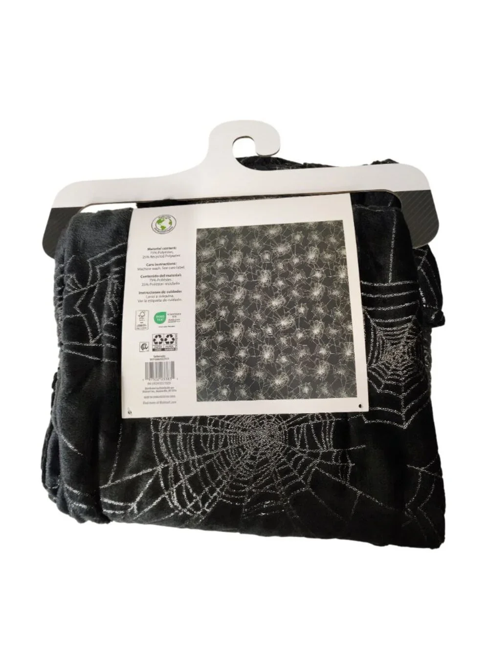Halloween Velvet Plush Throw Blanket With Silver Spiderweb Design 50x60 inches